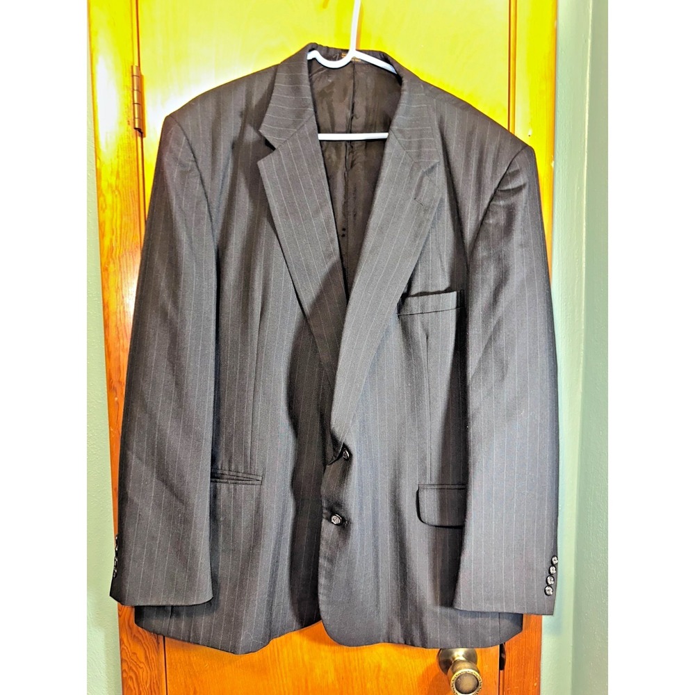 Barrington 2-Button Gray Pinstripe Blazer Suit Sport Coat Mens 54 REG